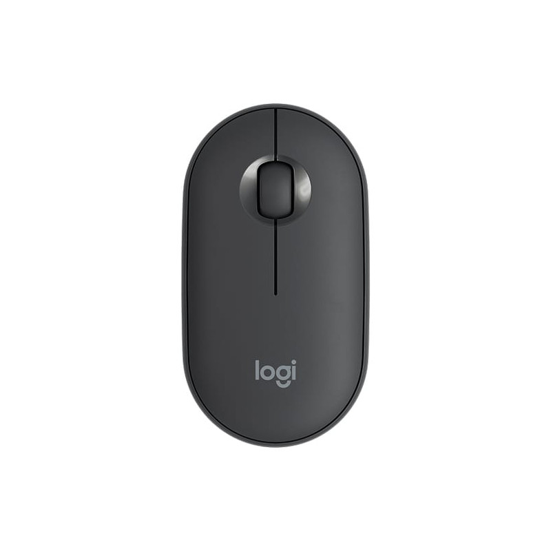 Logitech Pebble M350 Optical Mouse - Bluetooth/Radio Frequency - USB - 3 Button(s) - Graphite - Wireless - 2.40 GHz - 1000 dpi -