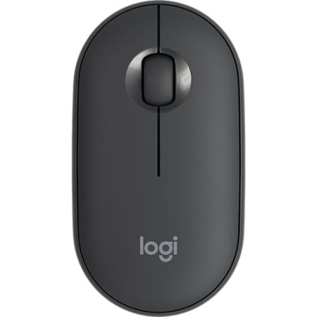 Logitech Pebble M350 Optical Mouse - Bluetooth/Radio Frequency - USB - 3 Button(s) - Graphite - Wireless - 2.40 GHz - 1000 dpi -