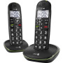 Doro PhoneEasy 110 Duo Cordless Phone - DECT - Black - Cordless - Corded - 300 m Range - 1 x Telephone Line(s) - 2 x Handset(s) 