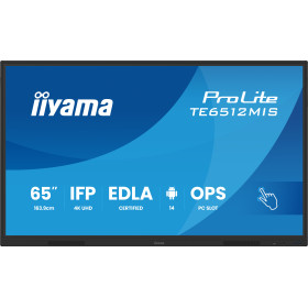 iiyama TE6512MIS-B4AG signage display Digital signage flat panel 65" LCD Wi-Fi 400 cd/m² 4K Ultra HD Black Touchscreen Built-in