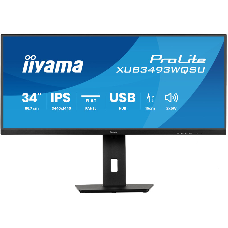 iiyama ProLite XUB3493WQSU-B6 computer monitor 34" 1440 x 3440 pixels UltraWide Quad HD LED Black
