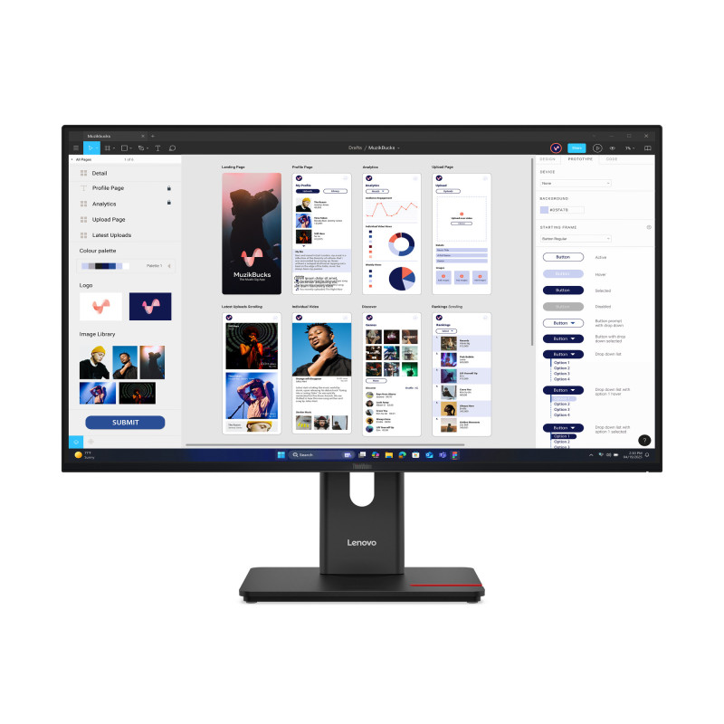 Lenovo ThinkVision T32UD-40 computer monitor 31.5" 3840 x 2160 pixels 4K Ultra HD LCD Black