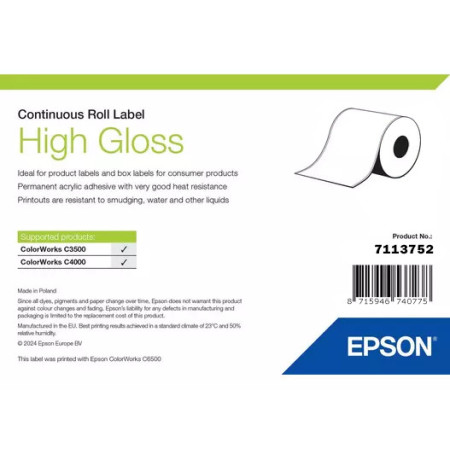 Epson High Gloss Label - Continuous Roll: 102mm x 33m