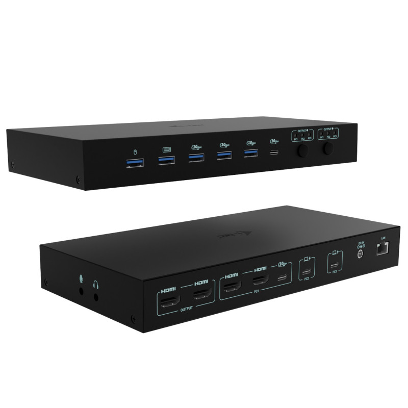 i-tec C31KVMDOCKPDPRO laptop dock/port replicator Wired USB 3.2 Gen 1 (3.1 Gen 1) Type-C Black