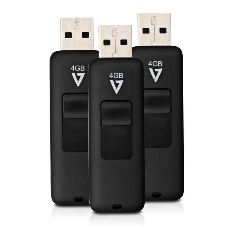 CLE USB 2.0 4GB BLACK PACK DE 3