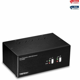 TRENDnet TK-240DP KVM Switch Box - TAA Compliant - 2 Computers - 1 Local User - 3840 x 2160 - 2 - 6 x USB - 6 x DisplayPort - De