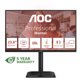 AOC E4 24E4CV computer monitor 23.8" 1920 x 1080 pixels Full HD LED Black