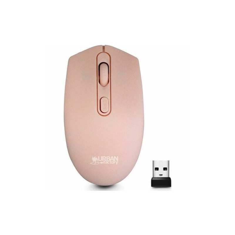 Urban Factory FREE, Ambidextrous, Optical, RF Wireless, 1600 DPI, Pink