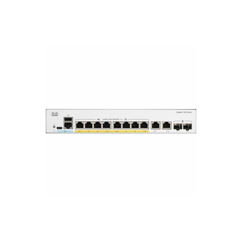 Cisco Catalyst 1300 C1300-8P-E-2G 8 Ports Manageable Ethernet Switch