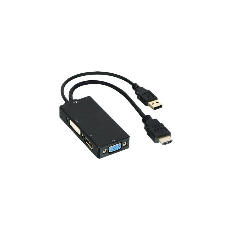 Adaptateur HDMI Mâle vers DVI / VGA / DisplayPort Femelle