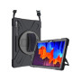 Coque renforcée avec emplacement stylet, bandoulière, poignée rotative et pied support