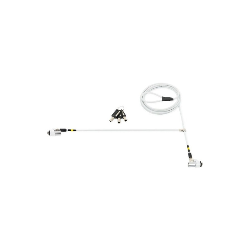 Câble de verrouillage MOBILIS Pour Tablette, Ordinateur Portable - 1,80 m Câble - Fermeture à clé - Blanc - Acier - Pour Tablett