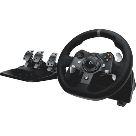 Logitech Driving Force G920 Gaming Pedal/Steering Wheel - Cable - USB - Xbox One, PC