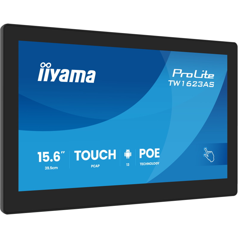 iiyama TW1623AS-B3P Écran d'affichage dynamique Écran plat interactif 39,6 cm (15.6") LED Wifi 450 cd/m² Full HD Noir Écran