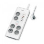 Philips - Multiprise parasurtenseur, 6 prises+Type-C+4xUSB-A-2m Blanc