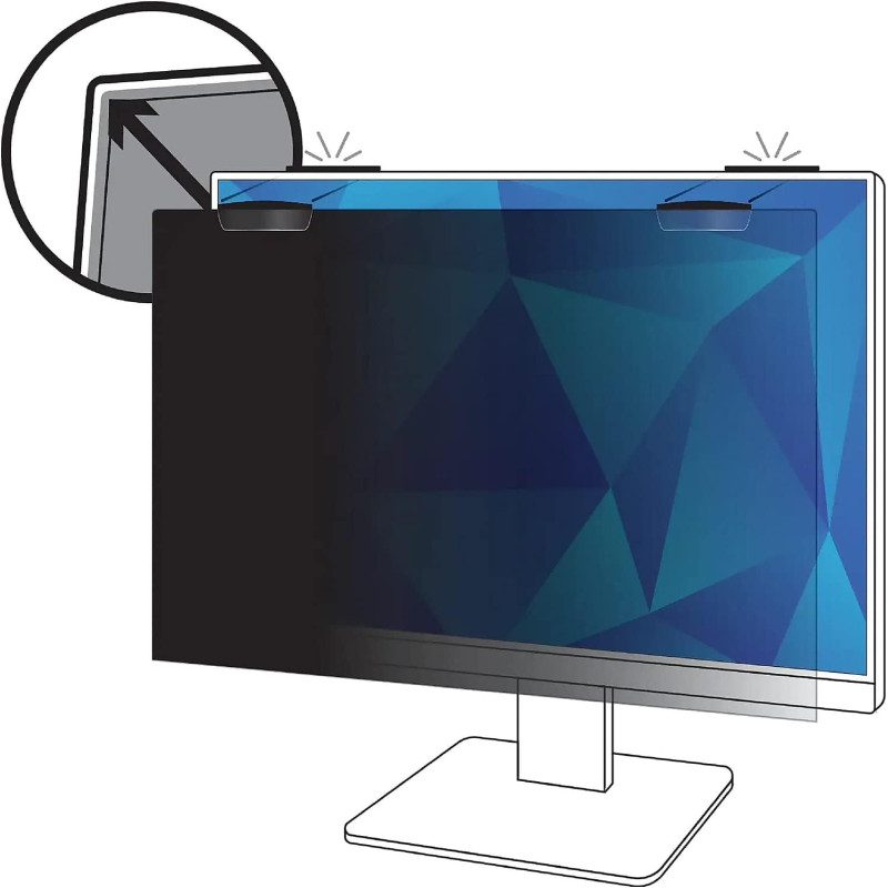 3M T Privacy Filter for 27in Full Screen Monitor with T COMPLYT Magnetic Attach 16:9 PF270W9EM 27" Frameless display privacy