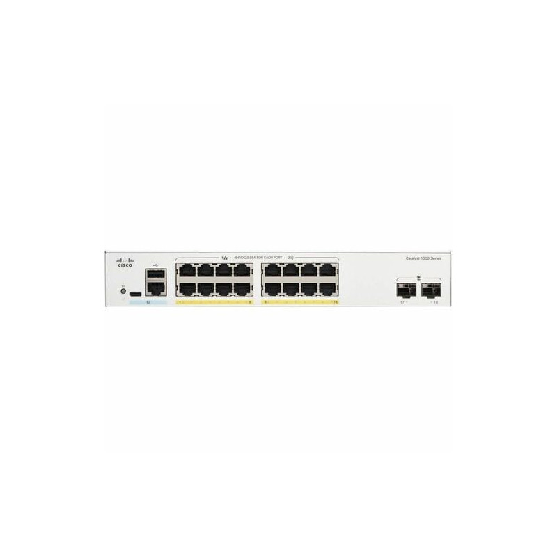 Commutateur Ethernet Cisco Catalyst 1300 C1300-16P-2G 16 Ports Gérable