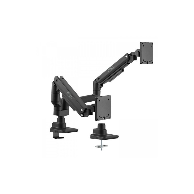 Support écran de bureau à amortisseur - 2 écrans jusqu'à 32''/9Kg - Noir