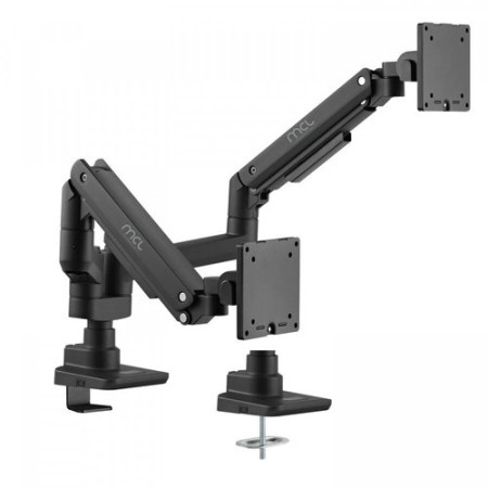 Support écran de bureau à amortisseur - 2 écrans jusqu'à 32''/9Kg - Noir