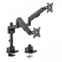Support écran de bureau à amortisseur - 2 écrans jusqu'à 32''/9Kg - Noir
