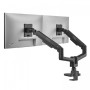 Support écran de bureau à amortisseur - 2 écrans jusqu'à 32''/9Kg - Noir