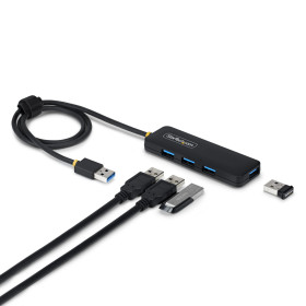 StarTech.com Hub USB-A à 4 Ports, 5 Gbps, Alimenté par Bus, Mini-Hub USB-A vers 4x USB-A, Câble Hôte Extra Long de 61 cm,