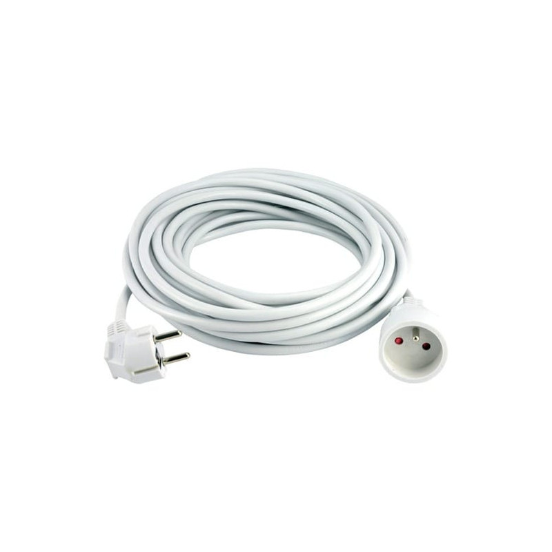 Rallonge MCL - 3 m - Type F / Type F - 230 V AC / 16 A - Blanc
