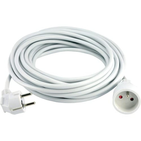 Rallonge MCL - 3 m - Type F / Type F - 230 V AC / 16 A - Blanc