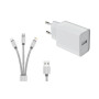 Chargeur secteur USB-A 12W avec câble 3 en 1