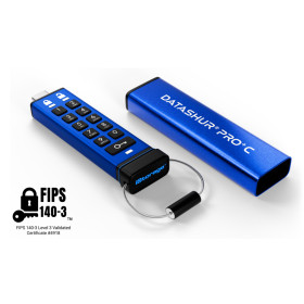 iStorage datAshur PRO+C 256GB | Secure USB Type-C Memory Stick | FIPS 140-3 Level 3 pending | PIN protected | Type C-A adapter