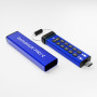 iStorage datAshur PRO+C 128GB | Secure USB Type-C Memory Stick | FIPS 140-3 Level 3 pending | PIN protected | Type C-A adapter