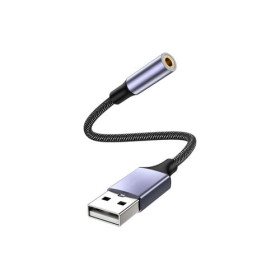 USB-A (M) to 3.5mm (F) audio jack adapter