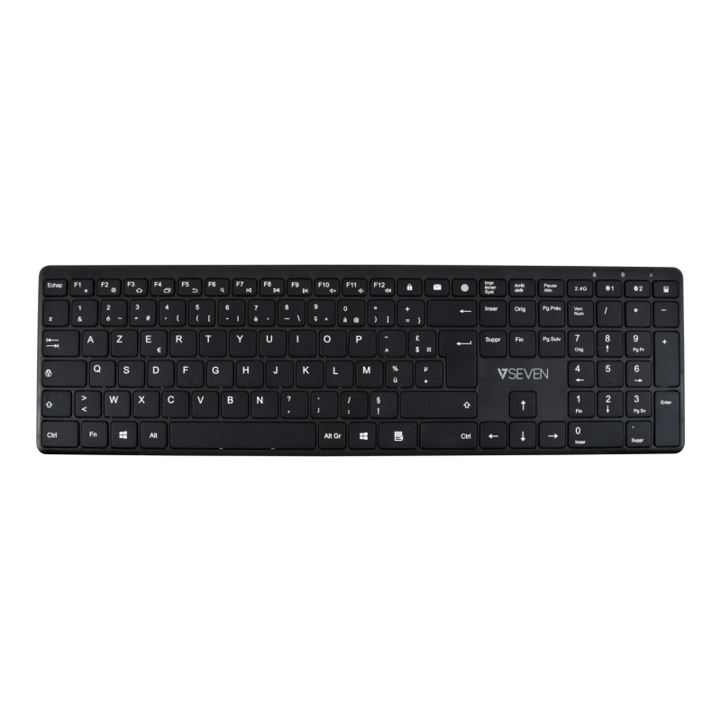 V7 KW550FRBT keyboard Universal USB + Bluetooth AZERTY French Black