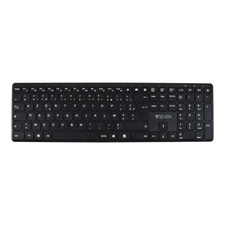 V7 Clavier KW550FRBT Dual mode Bluetooth / Wireless 2,4 GHZ français AZERTY - Noir