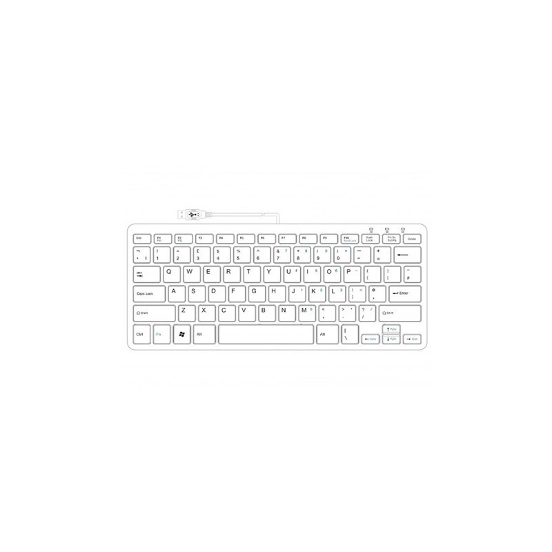 R-Go Tools Ergonomic keyboard R-Go Compact, compact keyboard, flat design, QWERTY (UK), wired, white