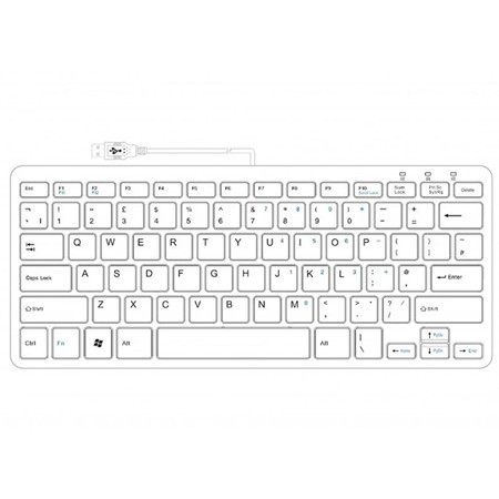 R-Go Tools Ergonomic keyboard R-Go Compact, compact keyboard, flat design, QWERTY (UK), wired, white