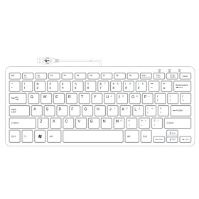 R-Go Tools Clavier ergonomique R-Go Compact, design plat, mini-clavier, QWERTY (US), filaire, noir