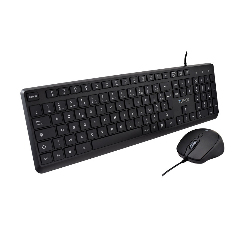 V7 CKU350ES keyboard Mouse included Universal USB Spanish Black