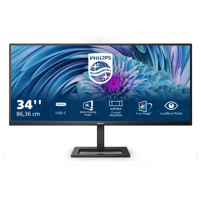 Philips E Line 346E2LAE/00 LED display 86,4 cm (34") 3440 x 1440 pixels Wide Quad HD LCD Noir