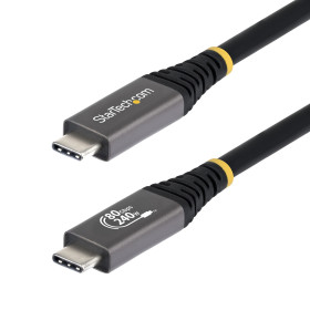 StarTech.com Câble USB4 de 1,5m, 80 Gbit/s, Câble USB-C Certifié USB-IF, 240 W PD, 8K 120 Hz/4K 240 Hz DP2.1 DP80, Gaine en