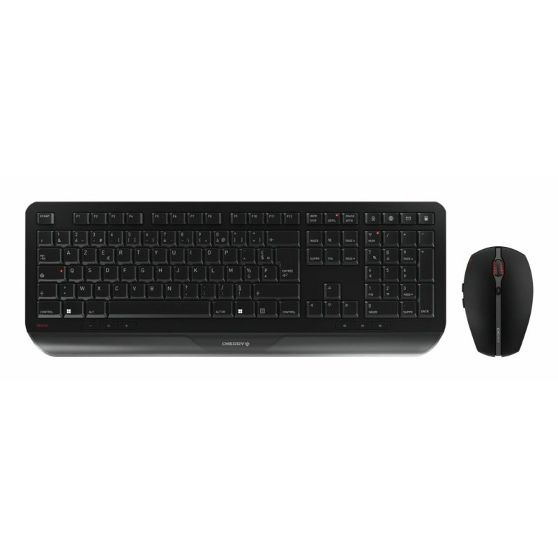 CHERRY JD-7000FR-2 keyboard Mouse included Home/Office RF Wireless AZERTY French Black