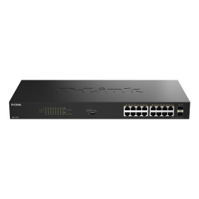 D-Link DGS-1018P Non-géré Gigabit Ethernet (10/100/1000) Connexion Ethernet, supportant l'alimentation via ce port (PoE) Noir