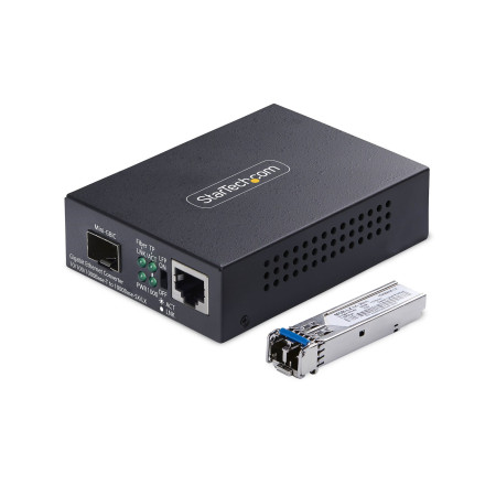 StarTech.com MCM1110SMLC20 convertisseur de support réseau 2000 Mbit/s 1310 nm Monomode Noir