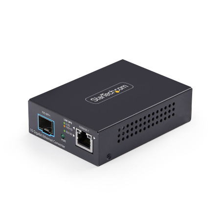 StarTech.com Convertisseur de Média Fibre Optique SFP+ Ouvert Multi-Gigabit 10 GbE, 10G/5G/2,5G/1G/100M, Cuivre vers 10GBASE-X