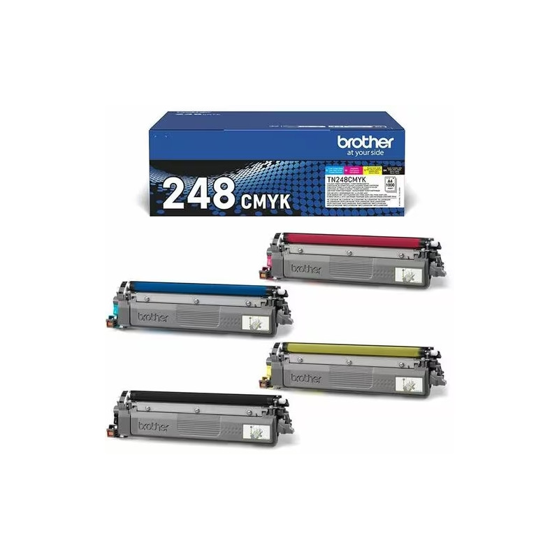 Brother TN-248VAL Original Laser Toner Cartridge - Value Pack - Cyan, Magenta, Yellow - 4 Pack - 1000 Pages