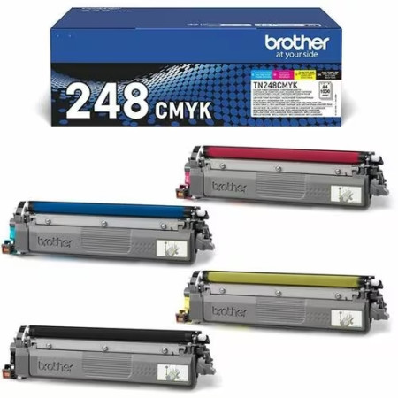 Brother TN-248VAL Original Laser Toner Cartridge - Value Pack - Cyan, Magenta, Yellow - 4 Pack - 1000 Pages