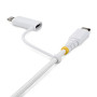StarTech.com Câble de Recharge USB-C Robuste 2 en 1 de 1m avec Adaptateur Lightning, 30W/60W (3A), Certifié Apple MFi, Câble de
