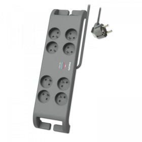 Philips Surge Protector Extension Cord - 8 Outlets, 2m - Grey