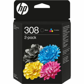 Pack de 2 cartouches d'encre HP 308 authentiques (noir/trois couleurs)