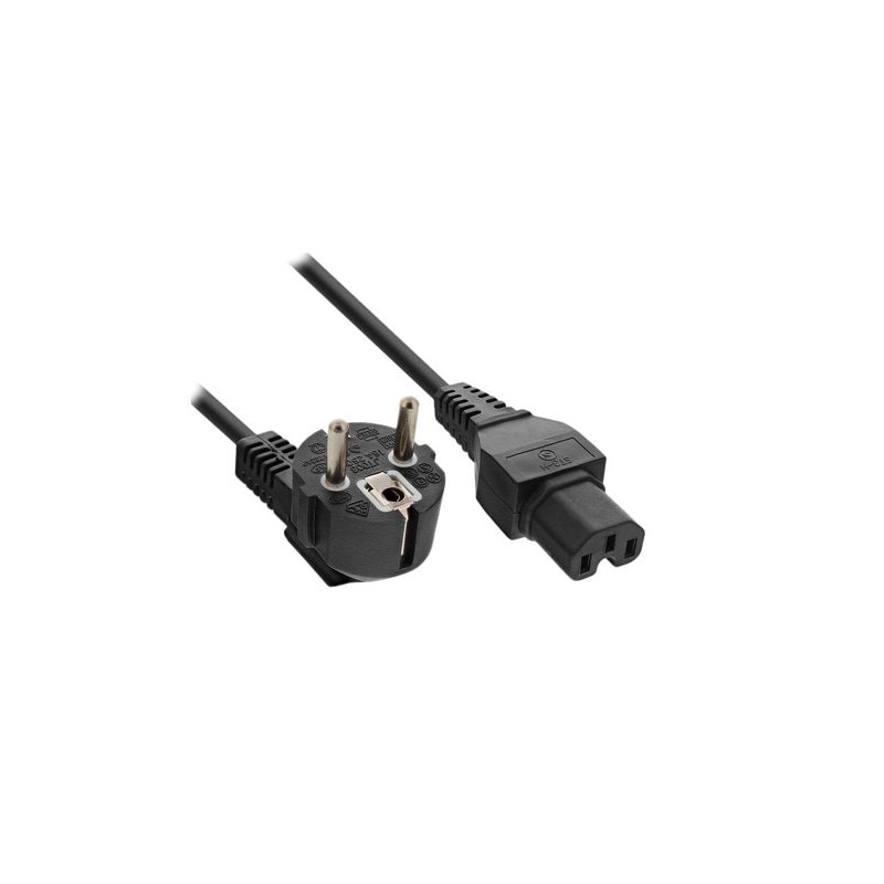 Power cable for EU CEE 7/7 plug (M) to IEC 60320 C15 (M)